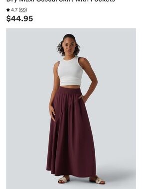 HALARA Maxi Skirt in Deep Plum with Pockets